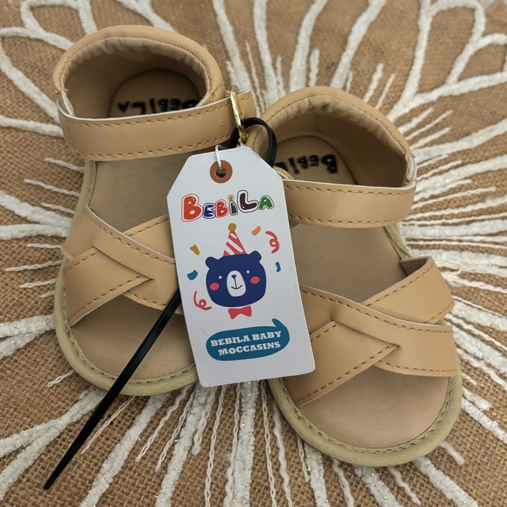 NWT Beige Baby Moccasins Size 4 | Tan Soft Sole Infant Shoes